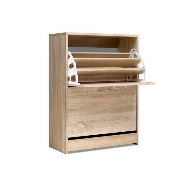 Artiss Shoe Rack Cabinet 24 Pairs 3 Tier Wood Nina Shoe Racks