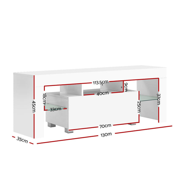 Particle Board Tv Stand With Customisable Led Lighting Entertainment Unit White Tv Stands & Entertainment Units