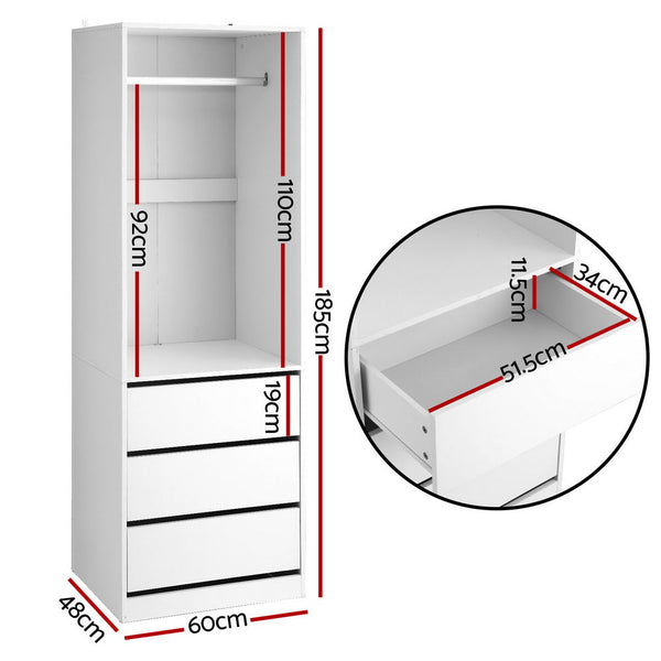 Artiss Wardrobe Clothes Closet Storage Organiser For Home And Garden White Closet Organisers