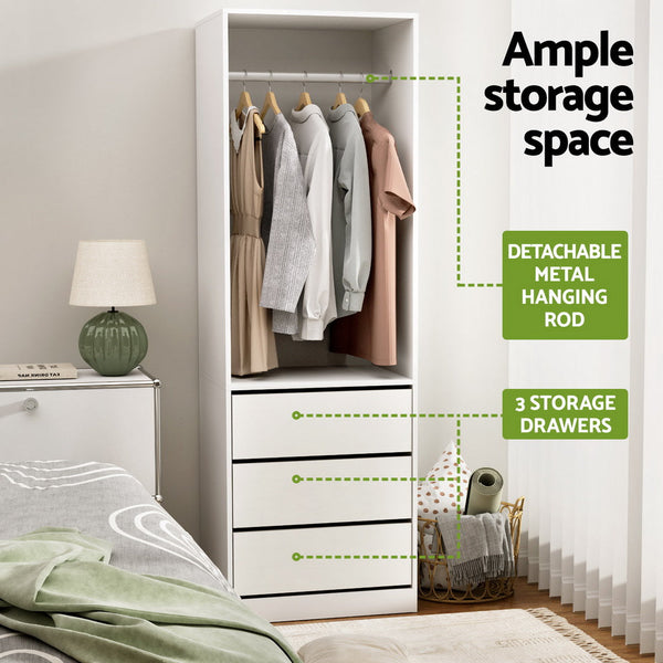 Artiss Wardrobe Clothes Closet Storage Organiser For Home And Garden White Closet Organisers