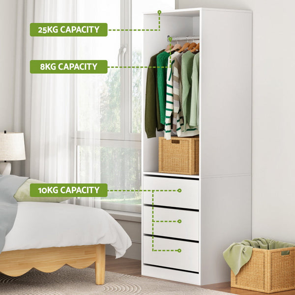 Artiss Wardrobe Clothes Closet Storage Organiser For Home And Garden White Closet Organisers