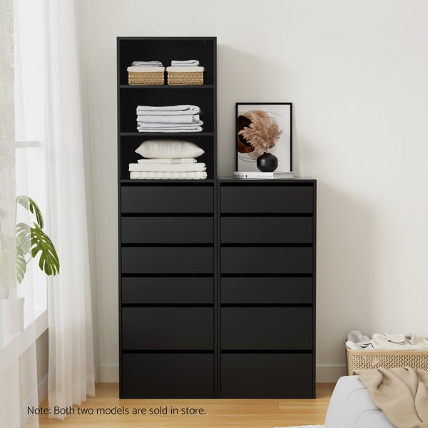 Artiss 6 Chest Of Drawers Dresser Tallboy Black Dressers & Chests Of Drawers