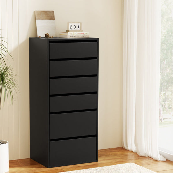 Artiss 6 Chest Of Drawers Dresser Tallboy Black Dressers & Chests Of Drawers