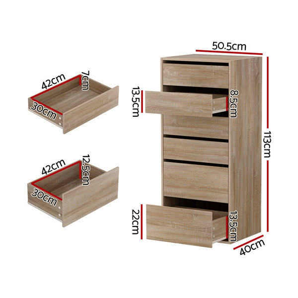 Artiss 6 Chest Of Drawers Dresser Tallboy Pine Dressers & Chests Of Drawers
