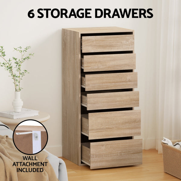 Artiss 6 Chest Of Drawers Dresser Tallboy Pine Dressers & Chests Of Drawers