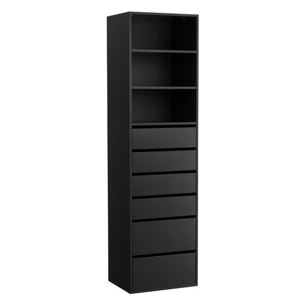 Artiss 6 Chest Of Drawers Tallboy Cabinet Black Dressers & Chests Of Drawers