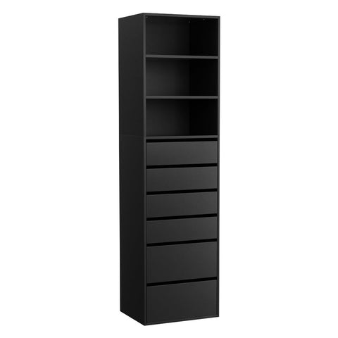 Artiss 6 Chest Of Drawers Tallboy Cabinet Black Dressers & Chests Of Drawers