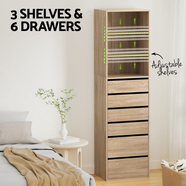 Artiss 6 Chest Of Drawers Tallboy Cabinet Pine Dressers & Chests Of Drawers