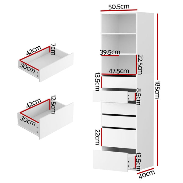 Artiss 6 Chest Of Drawers Tallboy Cabinet White Dressers & Chests Of Drawers