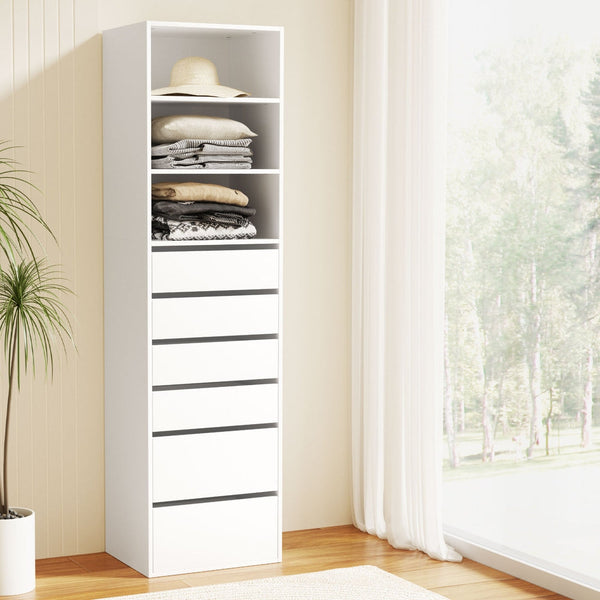 Artiss 6 Chest Of Drawers Tallboy Cabinet White Dressers & Chests Of Drawers