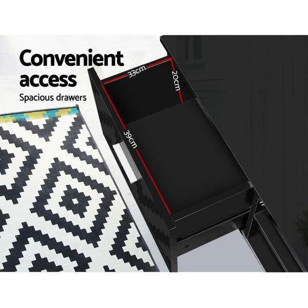 Particle Board Tv Stand With Storage Drawers And Shelves Entertainment Unit Black Tv Stands & Entertainment Units