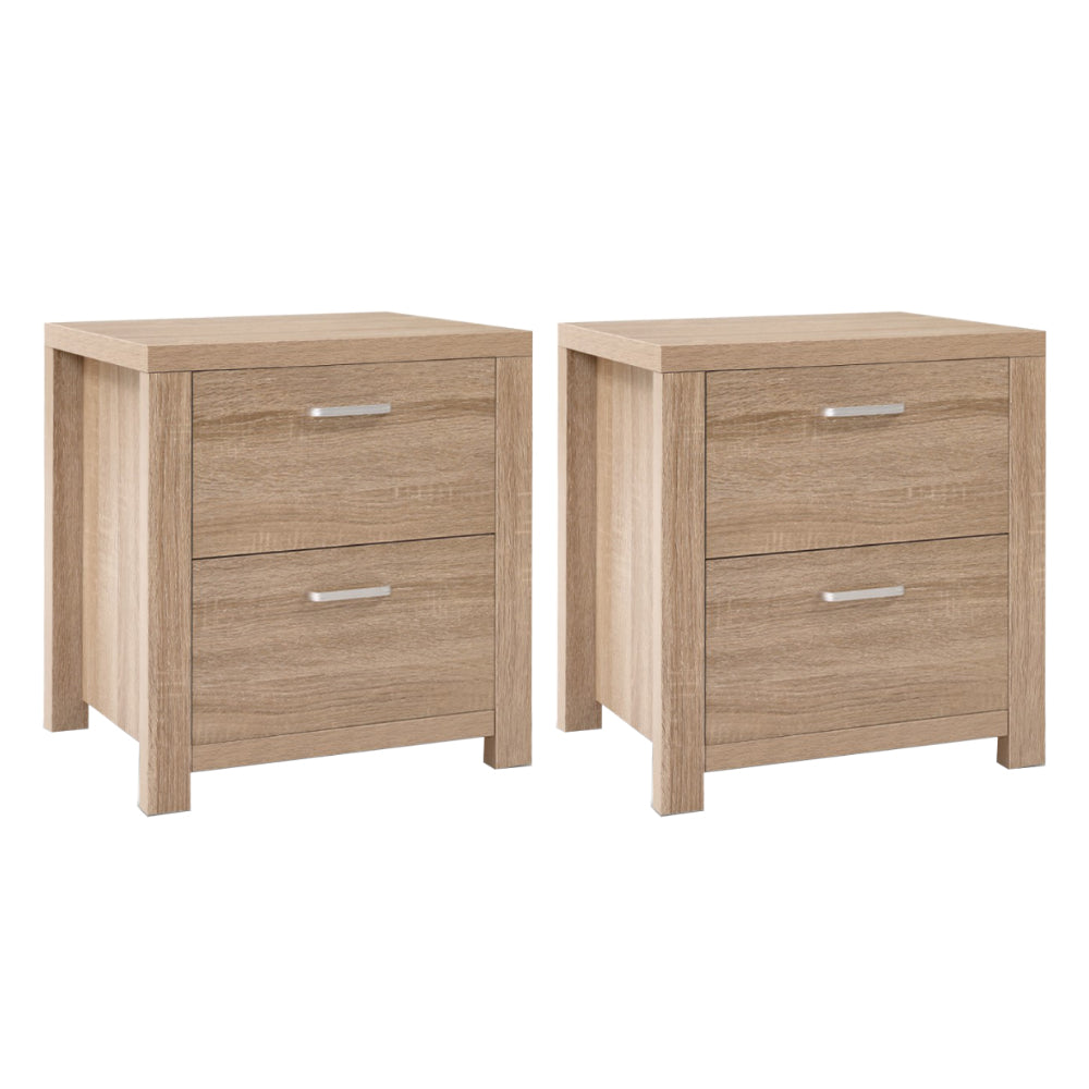 Artiss 2X Bedside Table Drawers Maxi Pine Bedside Tables