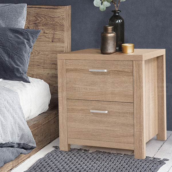 Artiss 2X Bedside Table Drawers Maxi Pine Bedside Tables