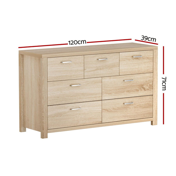 Artiss 7 Chest Of Drawers Maxi Pine Dressers & Chests Of Drawers