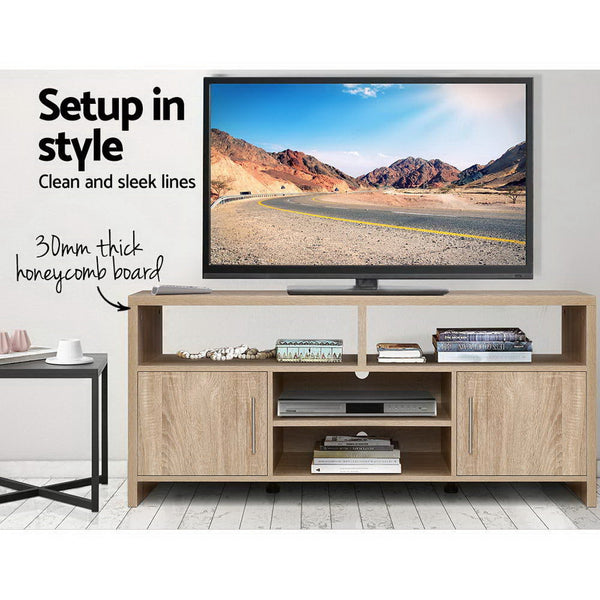 Tv Cabinet Entertainment Unit 140Cm Oak Ken Tv Stands & Entertainment Units