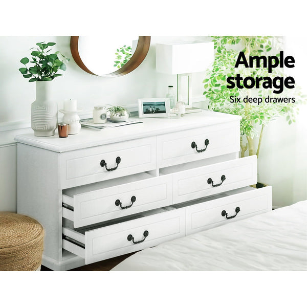Artiss 6 Chest Of Drawers Kubi White Dressers & Chests Of Drawers