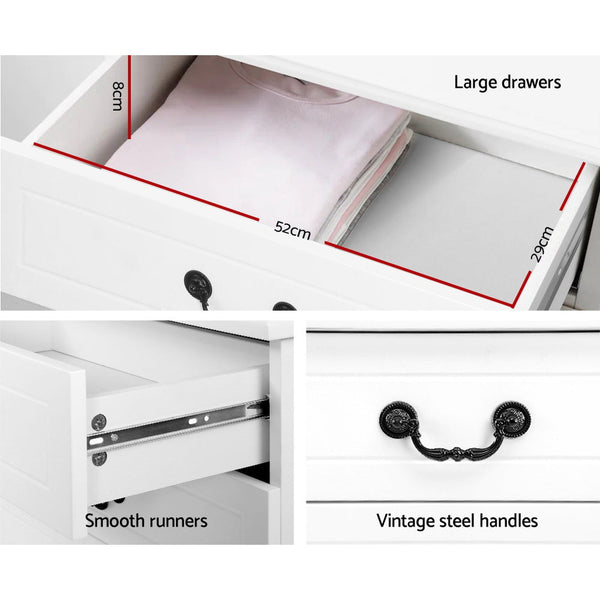 Artiss 6 Chest Of Drawers Kubi White Dressers & Chests Of Drawers