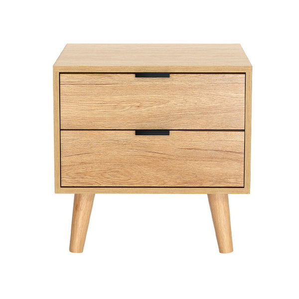 Artiss Bedside Table 2 Drawers Pine Bedside Tables