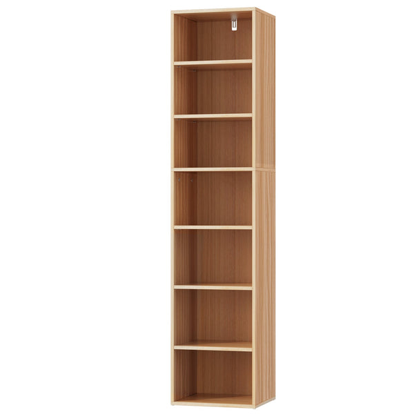 Artiss Bookshelf 7 Tiers Milo Pine Bookshelves