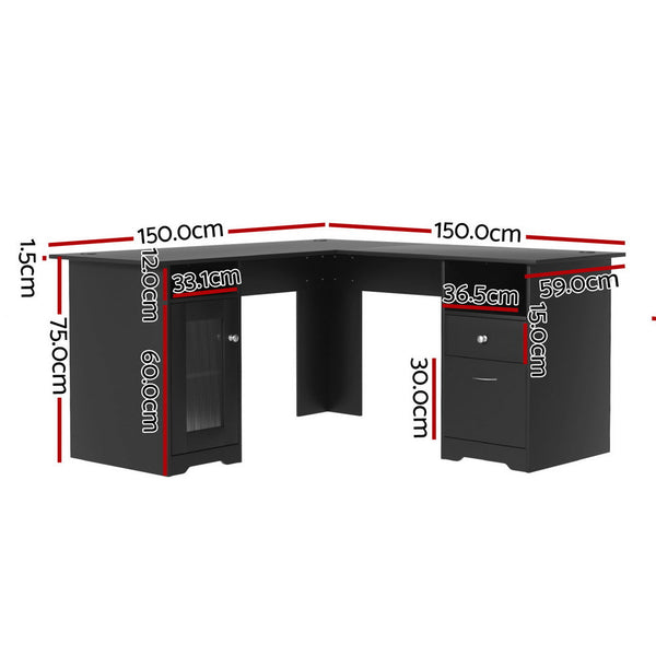 Artiss Computer Desk Home Office Study Desks L Shaped Corner Table With Storage Home Office Desks