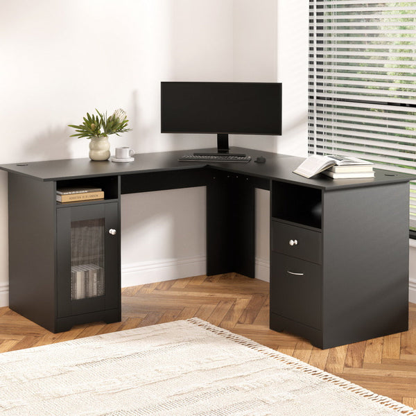Artiss Computer Desk Home Office Study Desks L Shaped Corner Table With Storage Home Office Desks