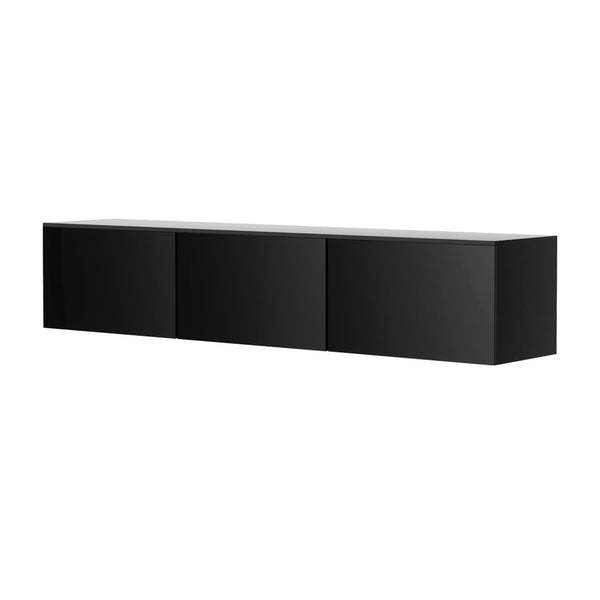 15Mm Particleboard Floating Tv Unit High Gloss Black Entertainment Cabinet Tv Stands & Entertainment Units