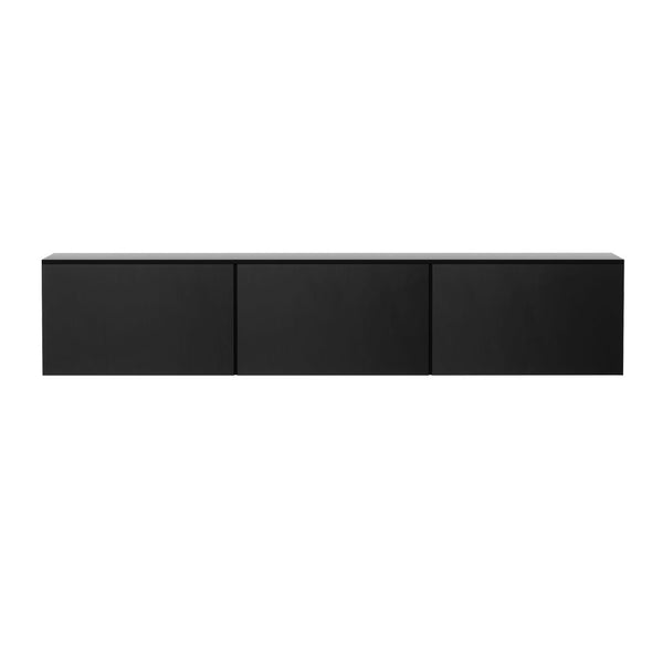 15Mm Particleboard Floating Tv Unit High Gloss Black Entertainment Cabinet Tv Stands & Entertainment Units