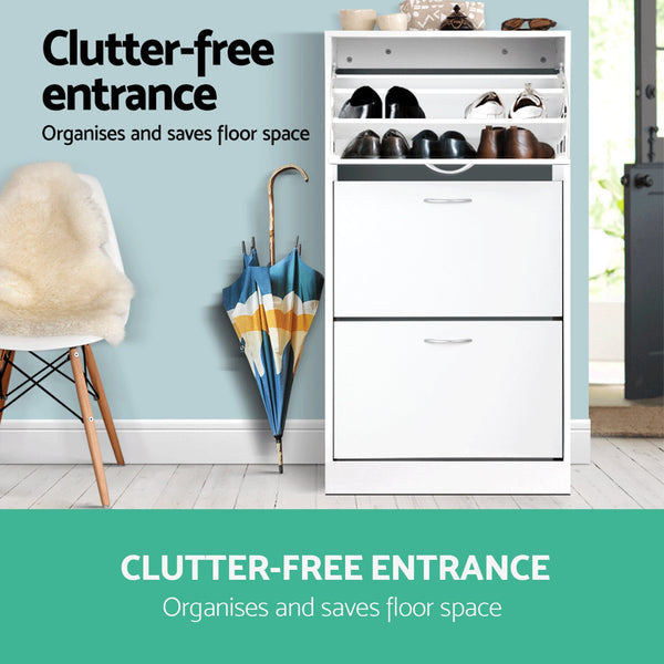 Particle Board Shoe Rack Adjustable Shelves Organiser Cabinet For 36 Pairs Shoe Racks