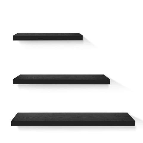 Artiss Floating Wall Shelf Set Of 3 Black Hanging Shelves