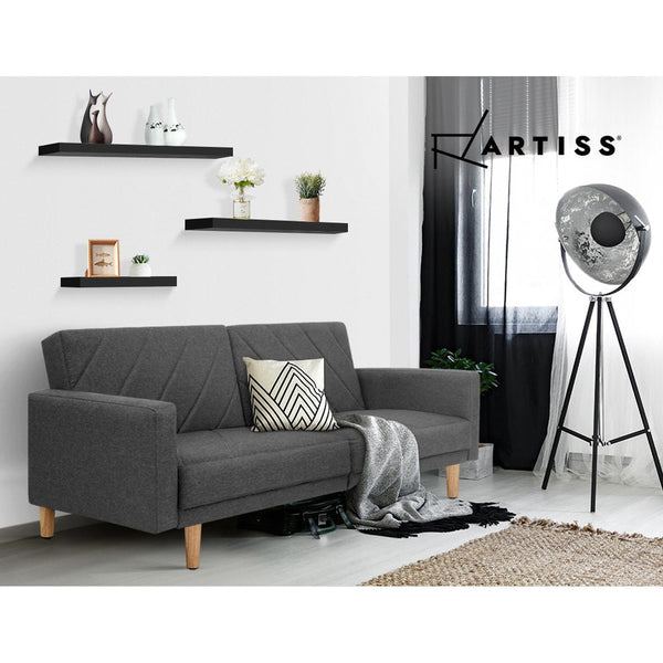 Artiss Floating Wall Shelf Set Of 3 Black Hanging Shelves
