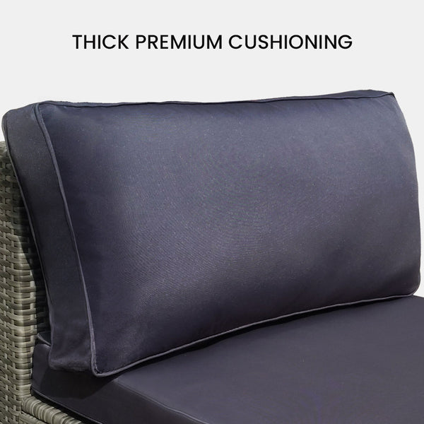 Rattan 1 Seater Outdoor Sofa Modular Lounge Chair Grey Patio Chairs