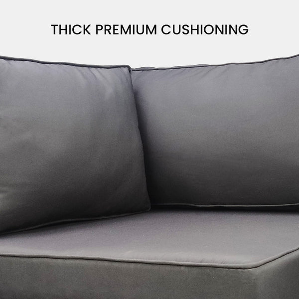 Rattan 1 Seater Outdoor Corner Modular Lounge Chair Grey Patio Chairs