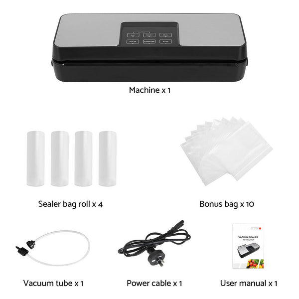 Devanti Food Vacuum Sealer Machine Auto Cutter 5 Modes Storage Bags 4 Rolls Vacuum Sealers