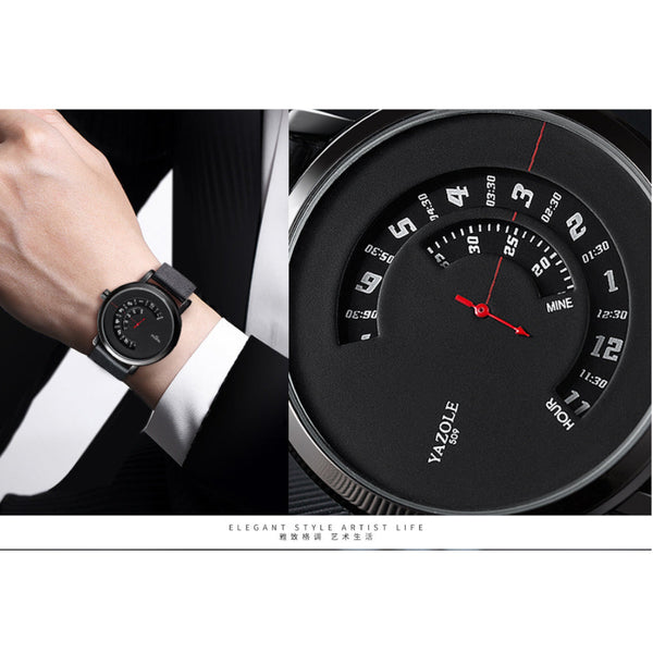 Fashion Rotary Non Mechanical Quartz Watch Men's Wristwatch Yazole Watches
