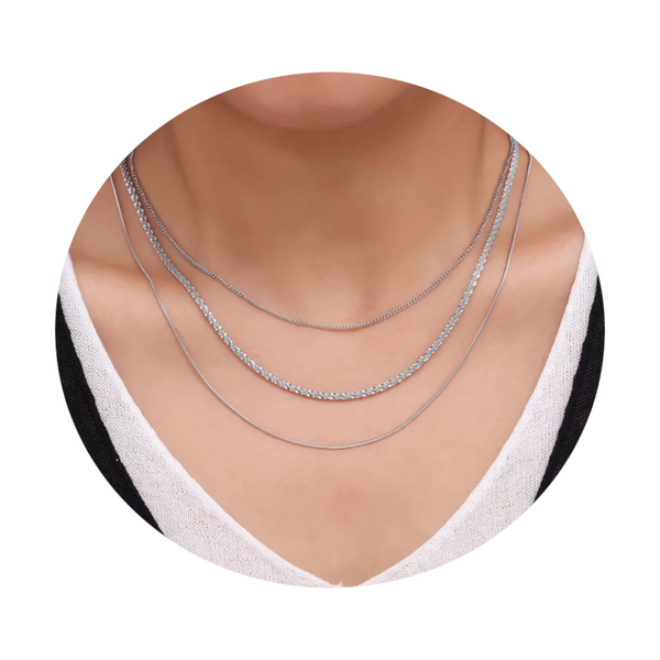 Fashionable Cuban Titanium Steel Necklace Hip Hop Style Multi Layer Layered Women's Collarbone Chain Necklaces & Pendants