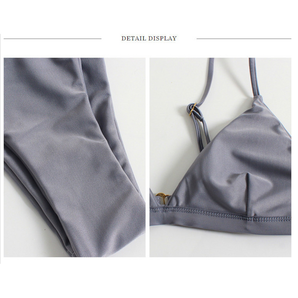 Fashionable And  Bikini New Women's Split Solid Color Swimsuit Swimwear