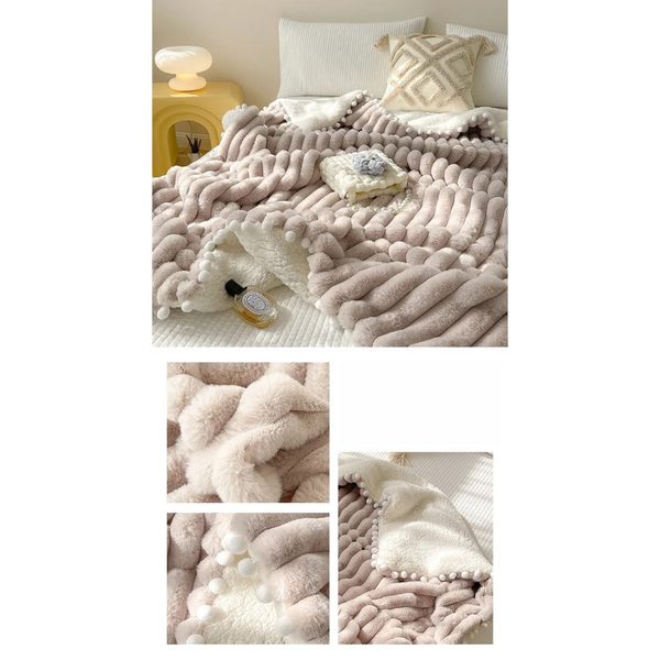 Brown Tuscan Faux Fur Weighted Blanket 150X200cm For Autumn Winter Warmth Blankets