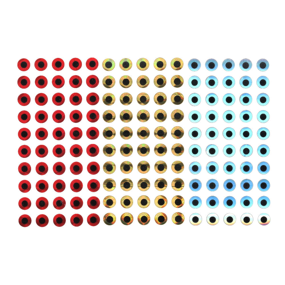 Artizan Flat Lure Eyes 5Mm Gold/Red/Silver Qty 150 Baits & Lures