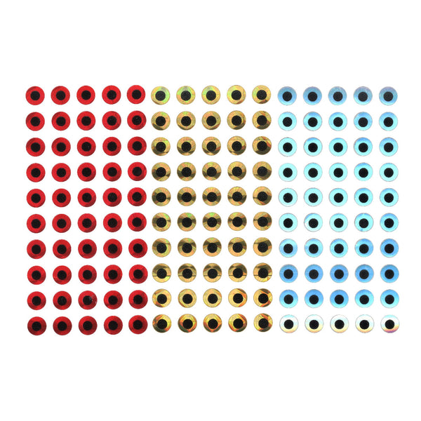 Artizan Flat Lure Eyes 5Mm Gold/Red/Silver Qty 150 Baits & Lures