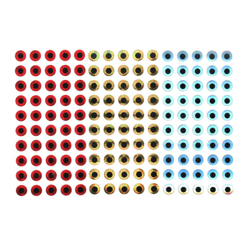 Artizan Flat Lure Eyes 5Mm Gold/Red/Silver Qty 150 Baits & Lures