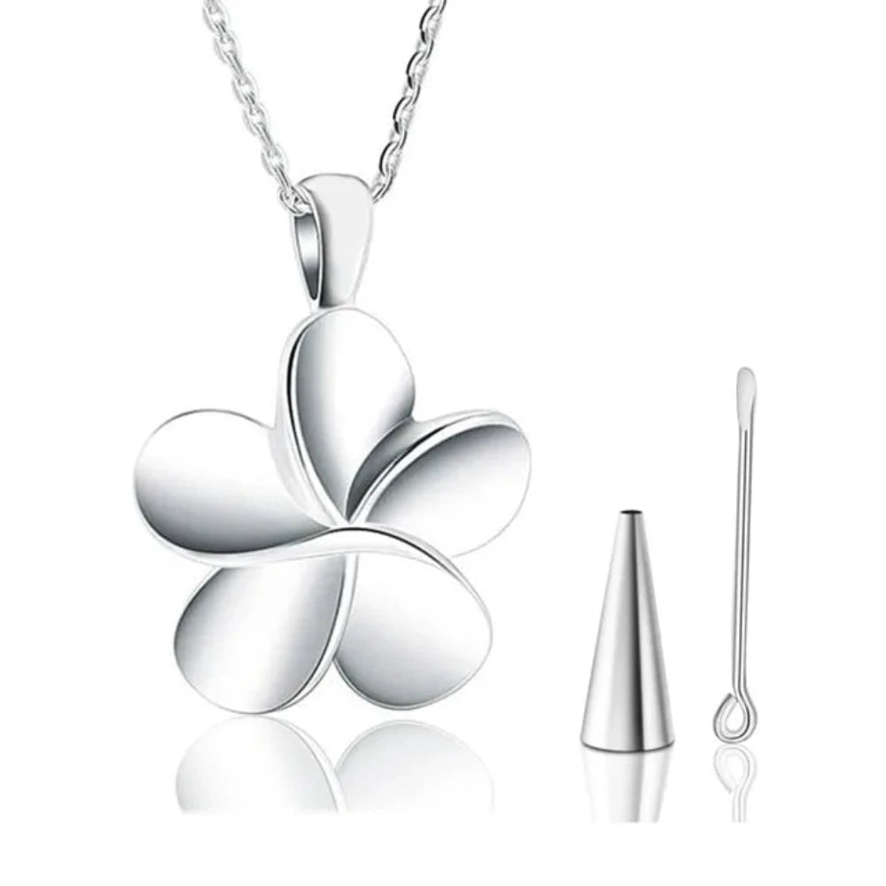 Veile Studios Flower Shape Cremation Stainless Steel Jewelry Ashes Locket Pendant Necklace Necklaces & Pendants
