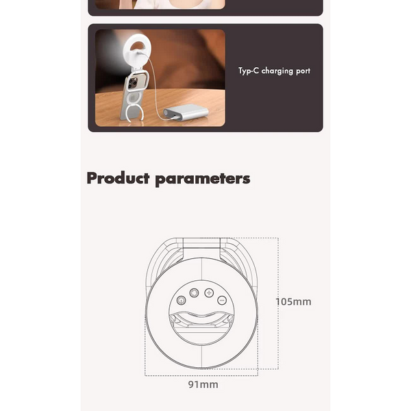 Foldable Clip On Selfie Ring Light With Stand Brightness For Smartphones Selfie Lights