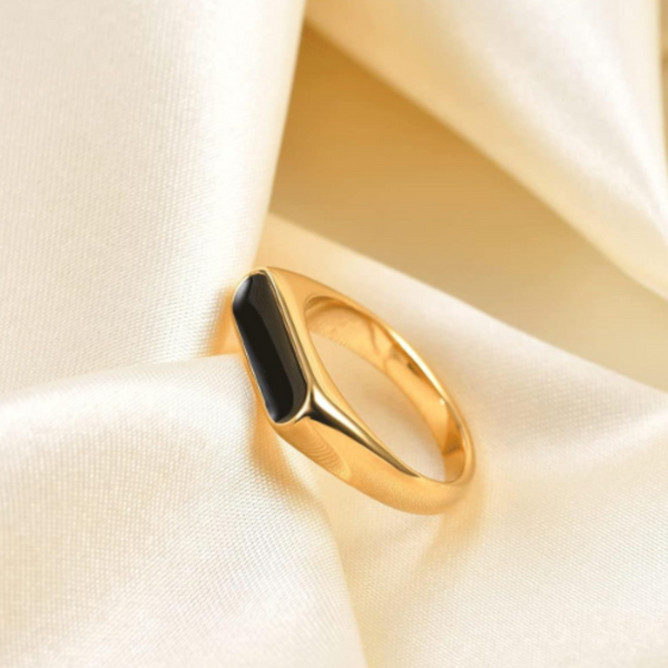 French Fashion Exaggerated Geometric Weight Glazed Element Ring Rings