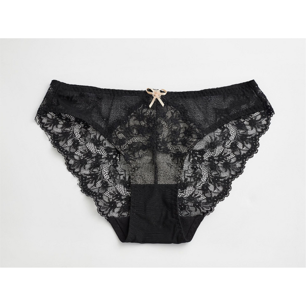 French Style  Lace Briefs Ultra Thin Breathable Plus Size Women's Thong Underwear Low Waist Butt Lifting Panties