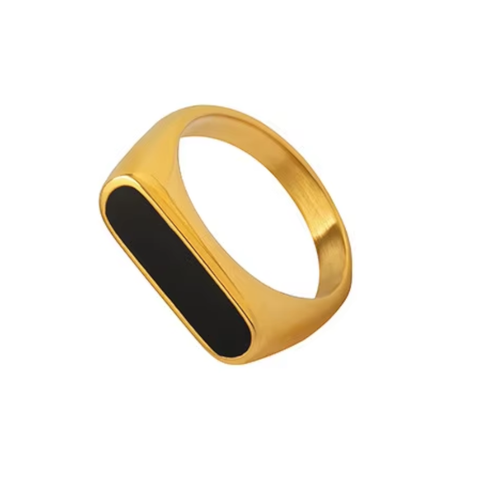 French Fashion Exaggerated Geometric Weight Glazed Element Ring Rings