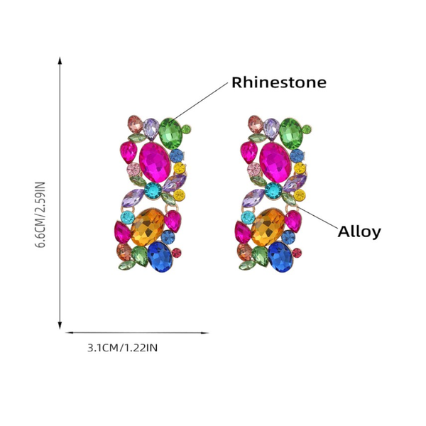 Veile Studios Full Diamond Square Women's Alloy Inlaid Exaggerated Earrings