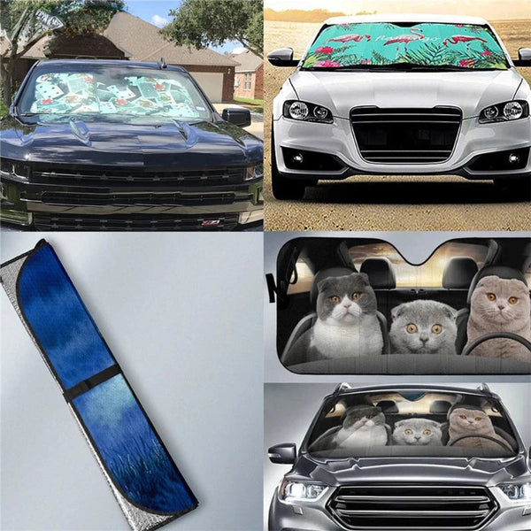 Funny Horse Driving 3D Printing Car Sun Visor Auto Decoration For Vehicle Parts Accessories Sun Visors