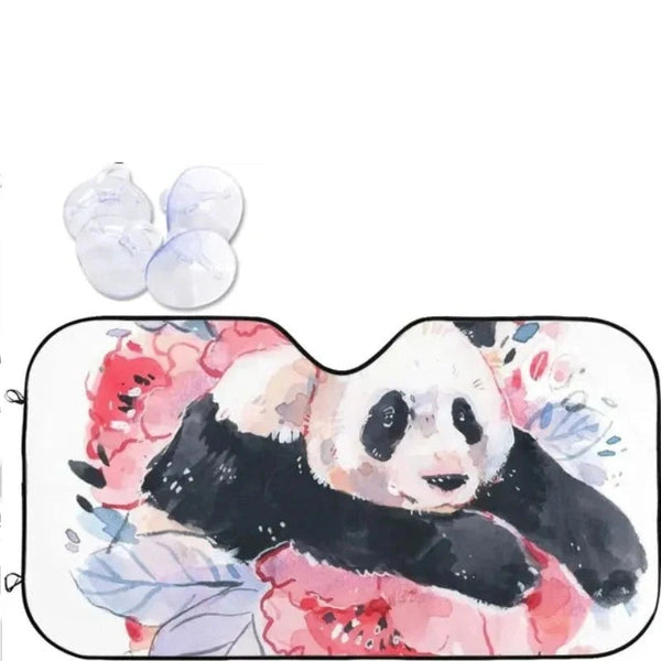 Funny Panda Car Windshield Sun Shade Foldable Front Covers Visors Sun Visors