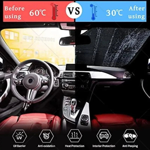 Funny Panda Car Windshield Sun Shade Foldable Front Covers Visors Sun Visors