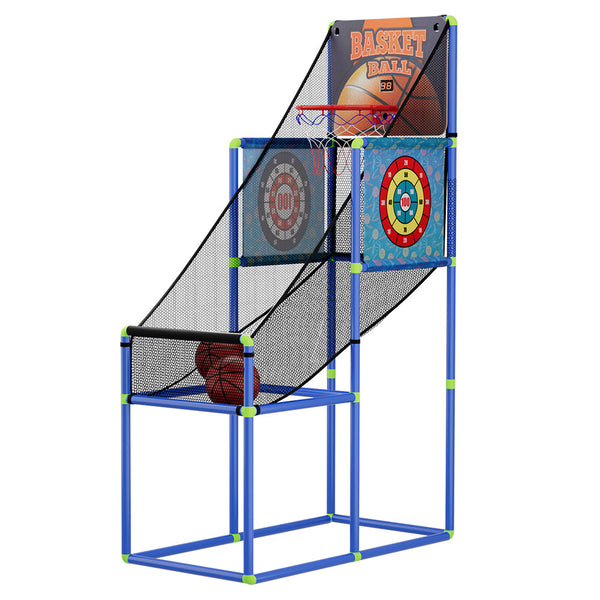 Basketball Arcade Game Electronic Scorer 3 Games Adjustable Kids Blue Basketball Training Aids